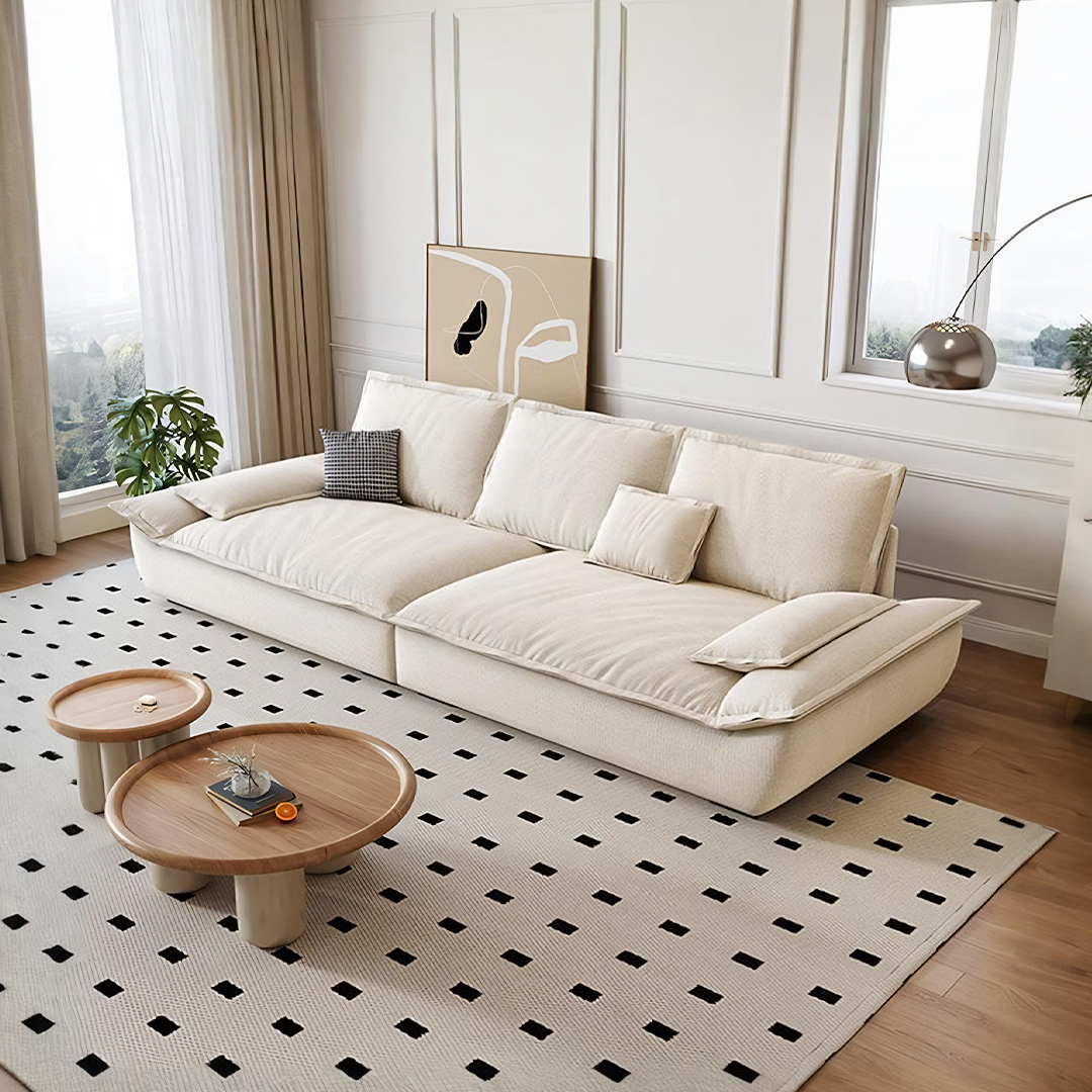 Rowan Single Seater, Two Seater, Three Seater, Four Seater Sofa, Cotton Linen-Rit Concept-Two Seater 190cm-OFF White-No Ottoman-Rit Concept